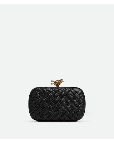 Bottega Veneta Knot Intrecciato-woven Leather Clutch Bag - Black