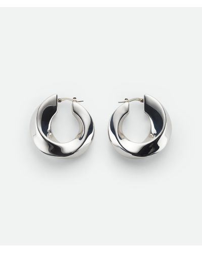 Bottega Veneta Twist Hoop Earrings - Metallic