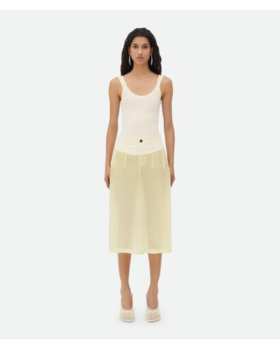 Bottega Veneta Light Cotton Gauze Skirt - Natural
