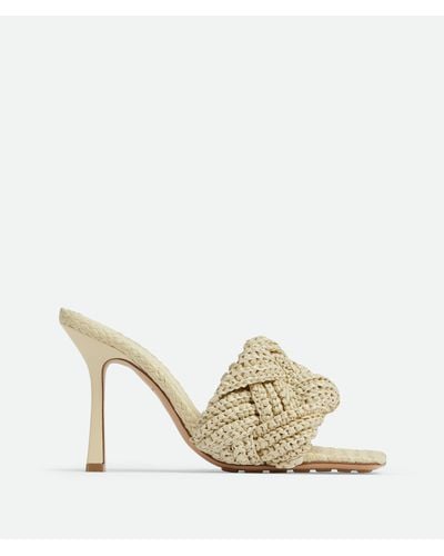 Bottega Veneta Lido Intrecciato-woven Raffia Heeled Mules - Natural