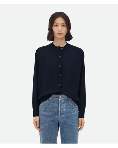 Bottega Veneta Cardigan Aus Leichtem, Feinem Kaschmir - Blau