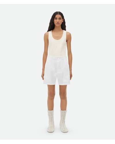 Bottega Veneta Cotton Pinstripe Shorts - White