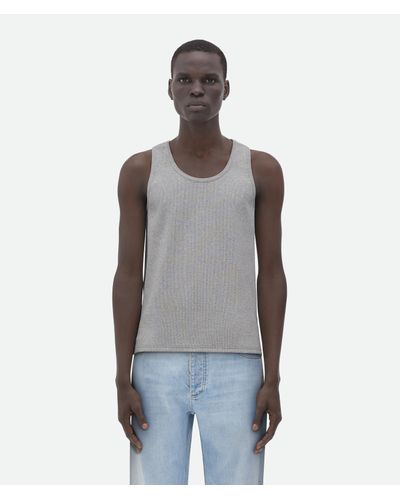 Bottega Veneta Tanktop Aus Gerippter Stretch-baumwolle - Grau