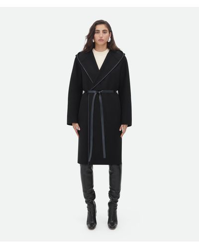 Bottega Veneta Wool And Cashmere Hooded Coat - Black