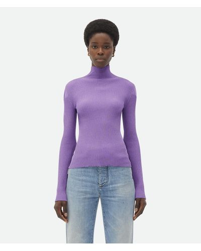 Bottega Veneta Light Silk Sweater - Purple