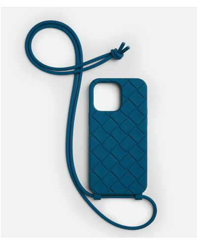 Bottega Veneta Iphone 14 Pro Max Case On Strap - Blue