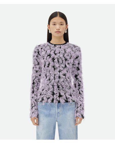 Bottega Veneta Wool Fringed Sweater - Purple