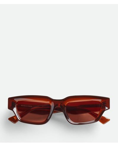 Bottega Veneta Quadratische Sharp Sonnenbrille - Rot