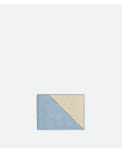 Bottega Veneta Intrecciato Diagonal Credit Card Case - Blue