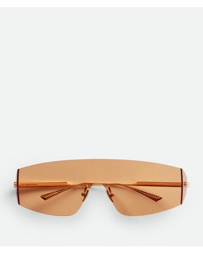 Bottega Veneta Futuristic Shield Sunglasses - Natural