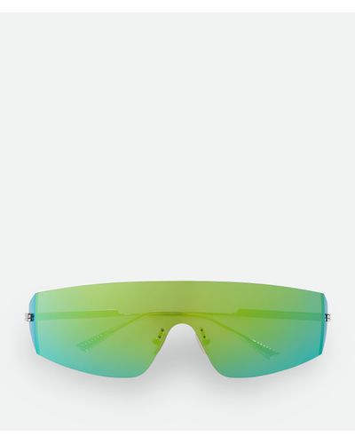 Bottega Veneta Futuristic Shield Sonnenbrille - Grün
