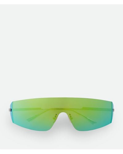 Bottega Veneta Futuristic Shield Sunglasses - Green