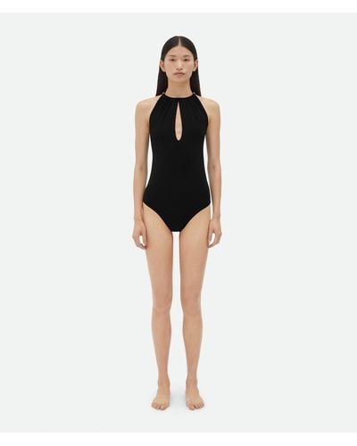 Bottega Veneta Stretch Nylon Swimsuit With Knot Detail - Black