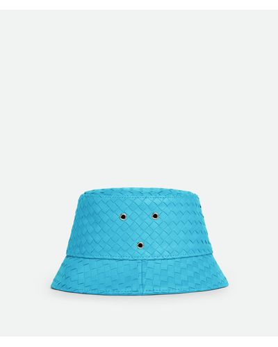 Bottega Veneta Intrecciato Leather Bucket Hat - Blue