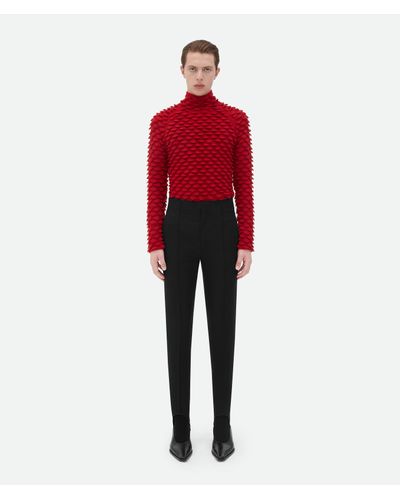 Bottega Veneta Fish Scale Pullover Aus Wolle - Rot