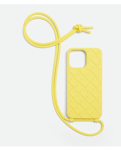 Bottega Veneta Iphone 14 Pro Max Case On Strap - Yellow