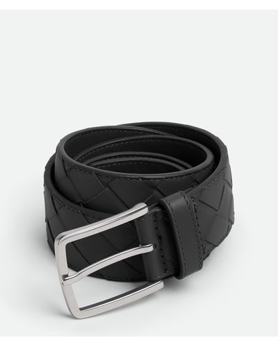 Bottega Veneta Intrecciato Weave Belt - Black