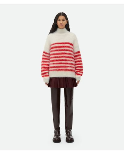 Bottega Veneta Heavy Marinière Mohair Sweater - Red
