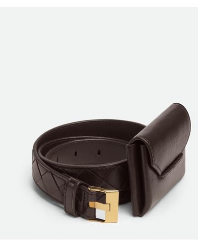 Bottega Veneta Intrecciato Watch Pocket Belt - Brown
