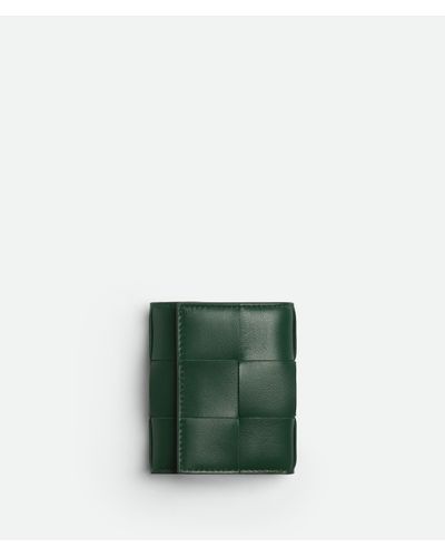 Bottega Veneta Cassette Tri-Fold Wallet With Detachable Card Case - Green