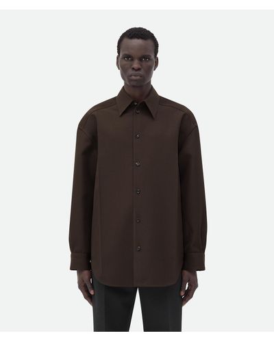 Bottega Veneta Soft Wool Twill Shirt - Brown