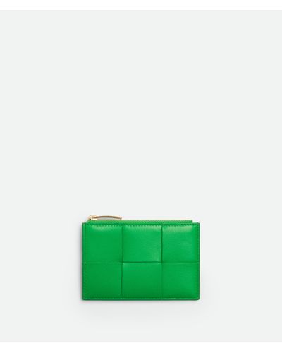 Bottega Veneta Cassette Zippered Card Case - Green