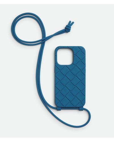 Bottega Veneta Iphone 14 Pro Case On Strap - Blue
