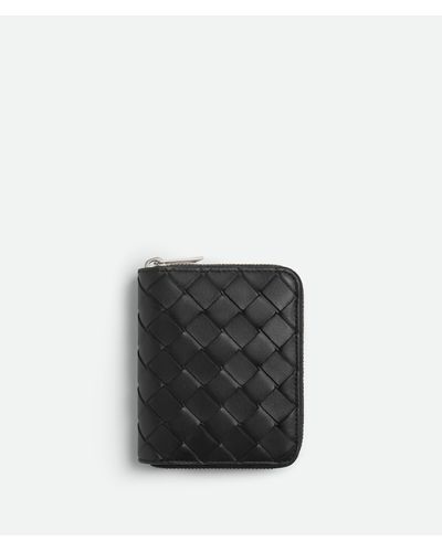 Bottega Veneta Compact Zip Around Wallet - Black