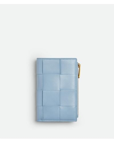 Bottega Veneta Mittelgroßes Cassette Bi-fold Portemonnaie - Blau