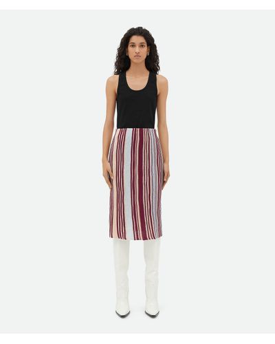 Bottega Veneta Striped Linen Skirt - White