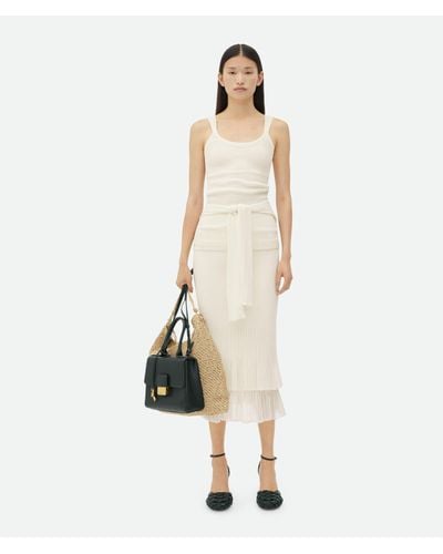 Bottega Veneta Two-In-One Light Cotton Midi Skirt - Multicolour