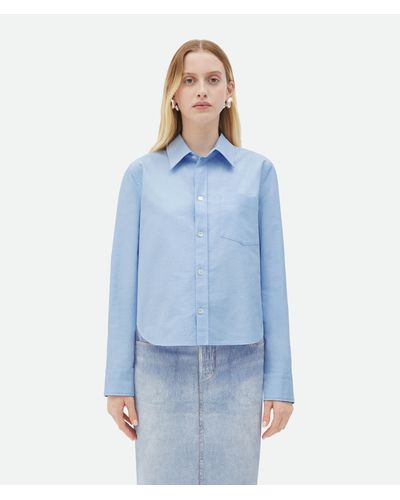 Bottega Veneta Cotton Oxford Shirt - Blue