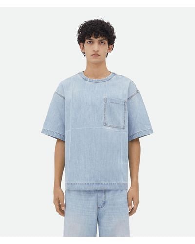 Bottega Veneta T-shirt En Denim Légèrement Décoloré - Bleu