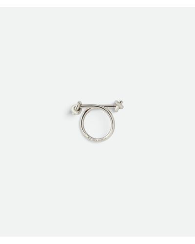 Bottega Veneta Metallic Key Ring - White