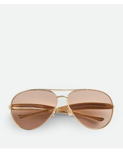 Bottega Veneta Sardine Aviator Sunglasses - Natural
