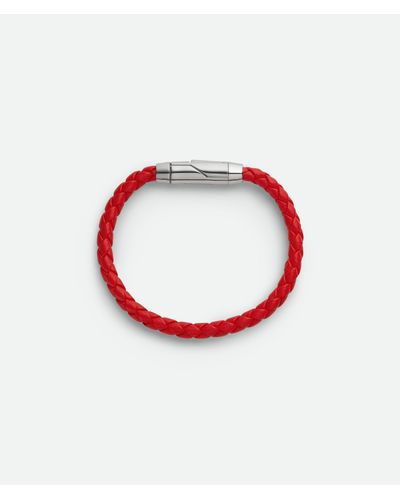 Bottega Veneta Bracelet En Cuir Braid - Rouge