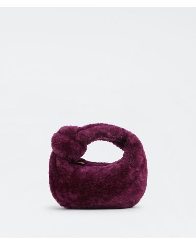 Bottega Veneta Mini Jodie Shearling Shoulder Bag - Purple