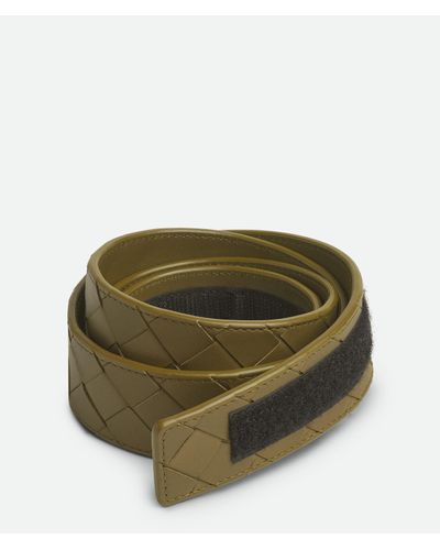 Bottega Veneta Intrecciato Belt With Velcro Brand Tape - Green