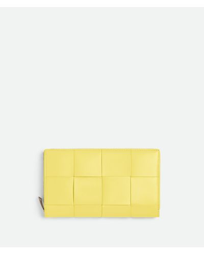 Bottega Veneta Cassette Zip Around Wallet - Yellow