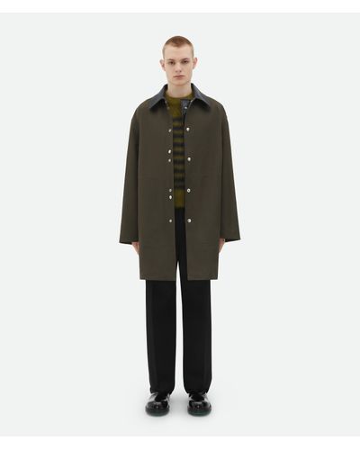 Bottega Veneta Manteau En Sergé De Coton - Vert