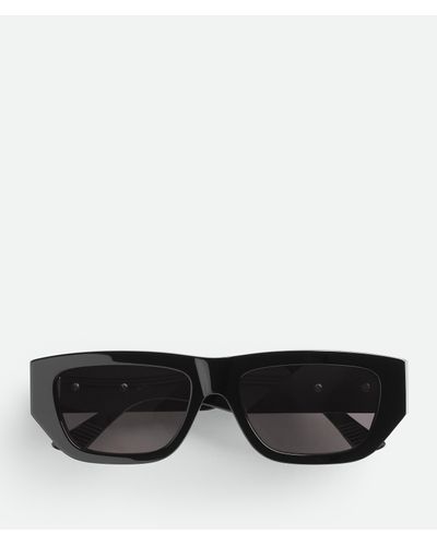 Bottega Veneta Bolt Recycled Acetate Rectangular Sunglasses - Black