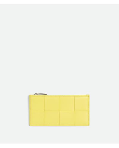 Bottega Veneta Cassette Long Zippered Card Case - Yellow
