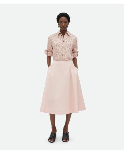 Bottega Veneta Compact Cotton Skirt - Natural
