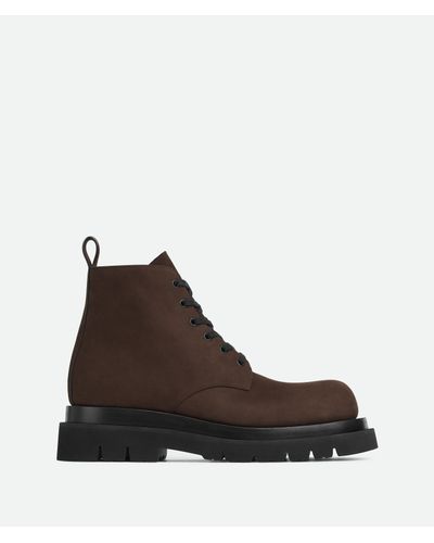 Bottega Veneta Bottines À Lacets Lug - Marron