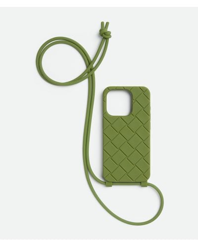 Bottega Veneta Iphone 15 Pro Case With Strap - Green