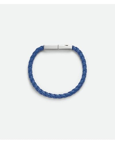 Bottega Veneta Bracelet En Cuir Braid - Bleu