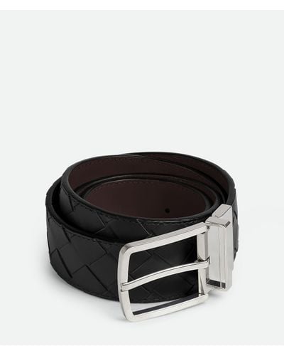 Bottega Veneta Intrecciato Reversible Belt - Black