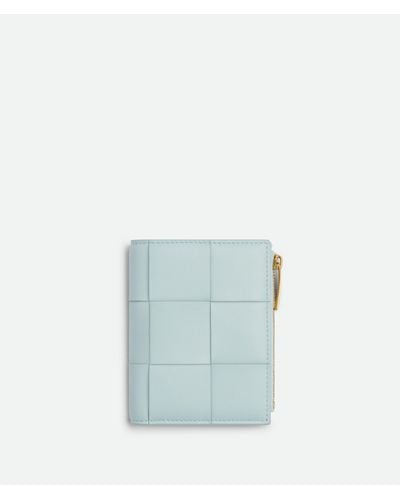 Bottega Veneta Small Cassette Bi-Fold Zip Wallet - Blue