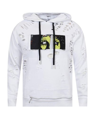Haculla White Destroyed Patchwork Popularity Hoodie for Men - Lyst
