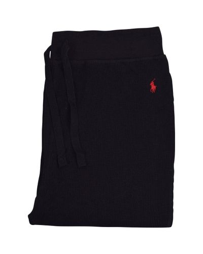 Polo Ralph Lauren Cotton Black/red Logo Jogging Bottoms for Men - Lyst